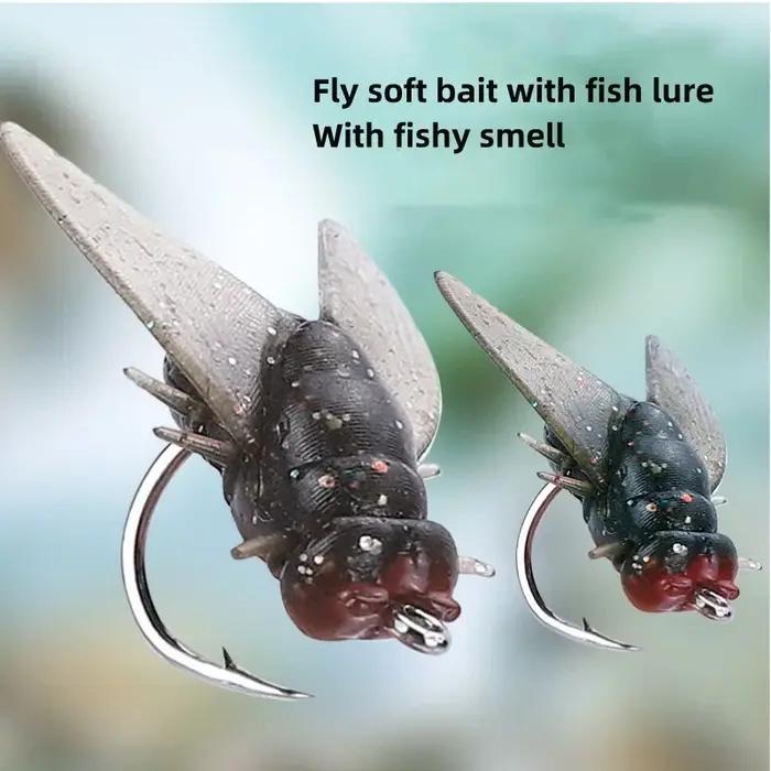 10 pièces mouches de pêche à la mouche mушки для нахлыст PVC caoutchouc souple leurre