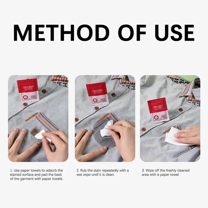 Vêtements portables Retrait des taches Wet Whying Remover pour les vêtements Paquet de sauvetage d'urgence, pour le retrait des taches de garde-robe