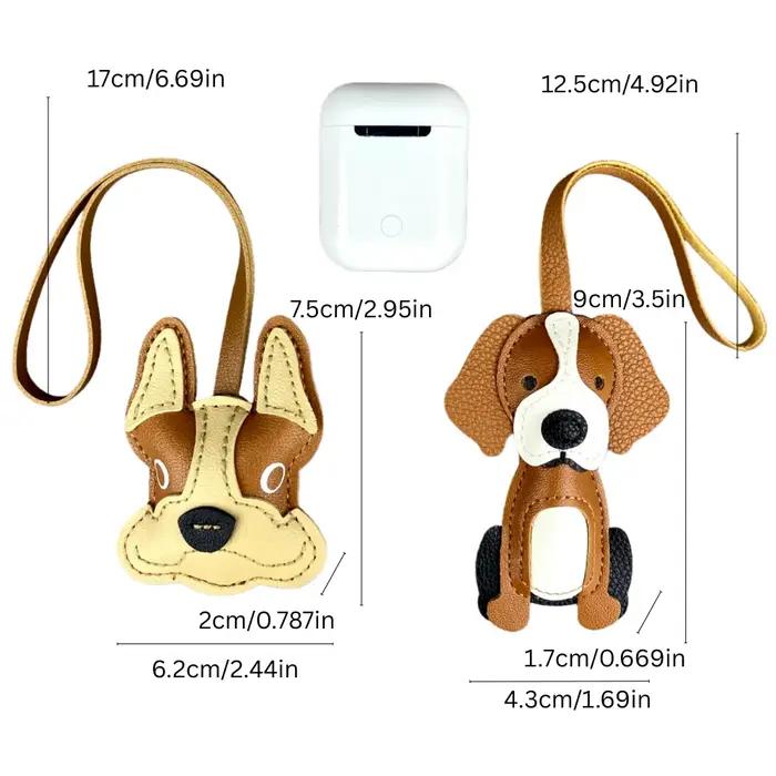 Breloque mignonne pour sac bouledogue français et Beagle | Adorable porte-clés en cuir PU pour décoration de sac