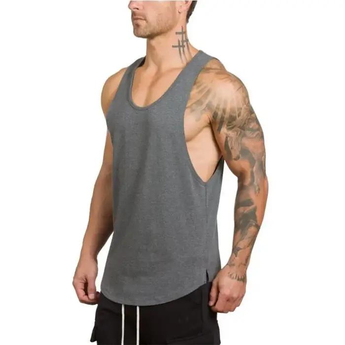 Débardeur personnalisé homme logo image marque entraînement sportif gymnastique musculation fitness gilet sans manches chemise homme多种样式和颜色可供选择,适用于各种运动场合,为您的健身之旅增添一抹独特的风采。