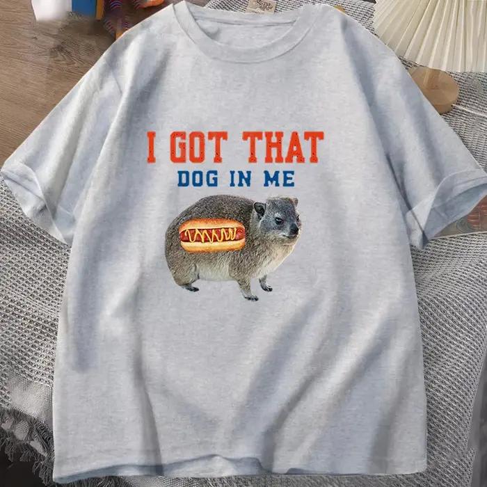 T-shirt drôle à imprimé pattes de lapin et hot-dog pour femmes et hommes
