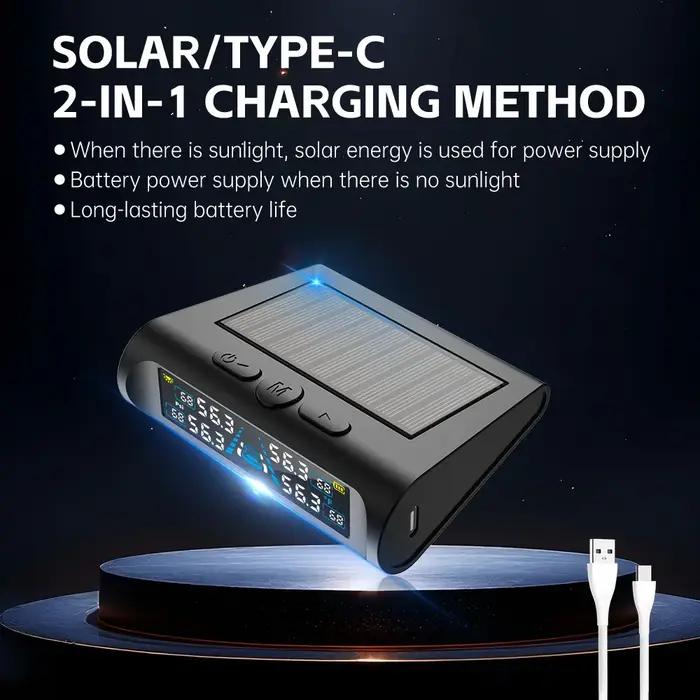 Système d'alarme de sécurité automobile avec surveillance de la pression des pneus et moniteur de température pour les 4 pneus surveillance de batterie basse pour conducteurs sécuritaires longs trajets famille sport