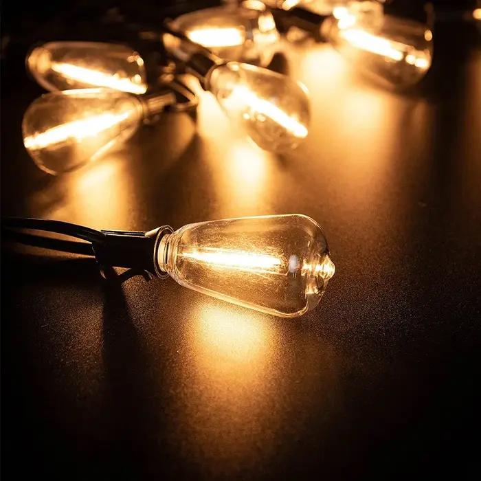 Ampoule LED rétro ST38 E12 110V 220V 1W, en plastique, à intensité variable, incassable pour jardin,