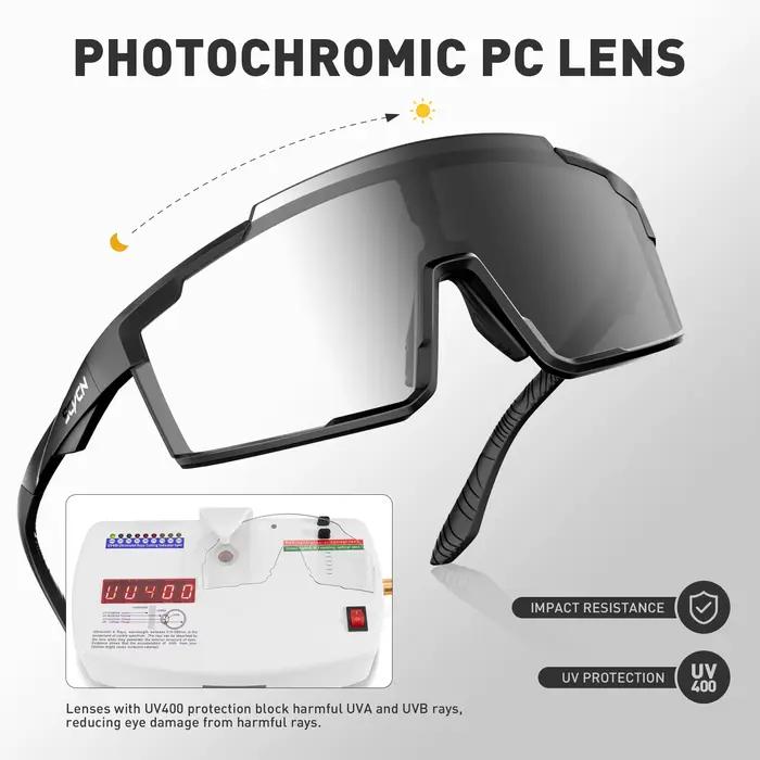 Lunettes vélo photochromiques SCVCN UV400 pour VTT cyclisme randonnée homme femme