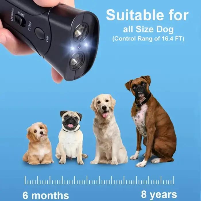 Dispositif de contrôle des aboiements 3 en 1 avec lampe de poche LED
