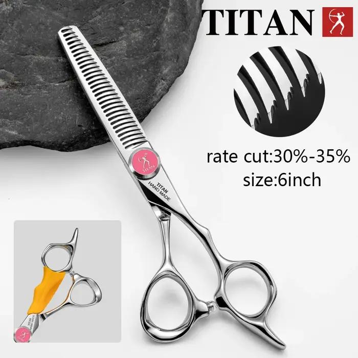 Ciseaux à cheveux professionnels TITAN HIRLD de 6 pouces avec dents de haute qualité pour coiffeurs et barbiers coupes amincissantes occasions spéciales