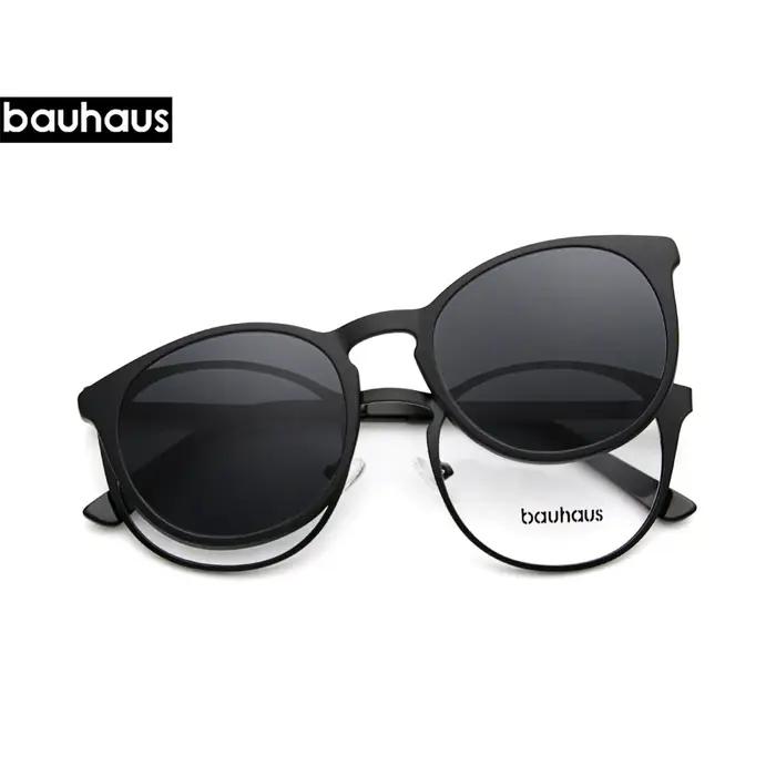 X106 bauhaus lunettes à monture magnétique en métal pour homme ou femme