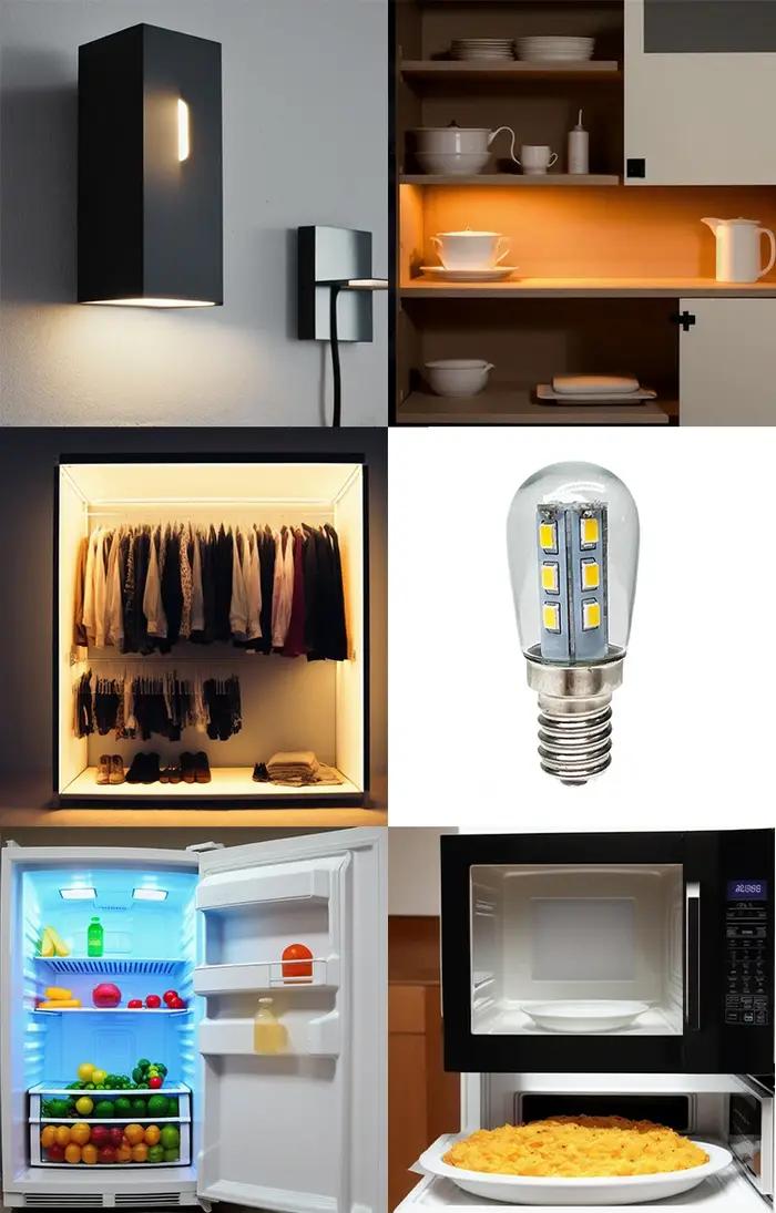 Mini ampoules LED E12 pour micro-ondes et réfrigérateur, lampes halogènes, lampe blanche froide et c