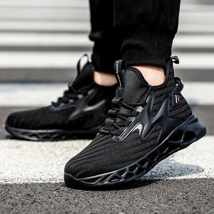 Chaussures de sécurité bout en acier norme européenne respirantes anti-écrasement anti-perforation pour homme et femme occasions professionnelles
