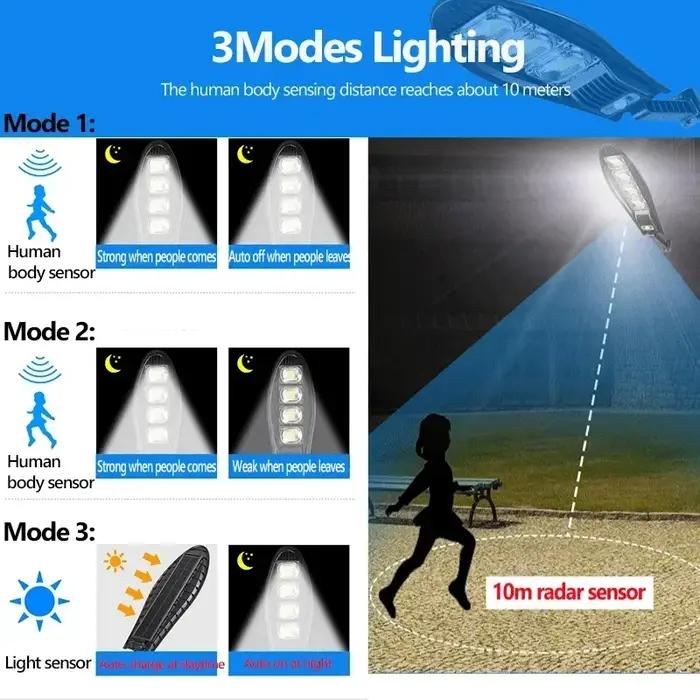 Réverbère solaire LED étanche pour jardin, applique murale, angle réglable, intégré, chaud, 10000mAh