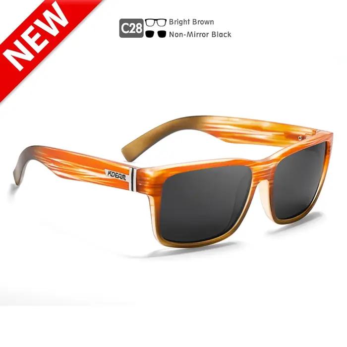 KDEAM nouvelles lunettes de soleil polarisées carrées noires hommes