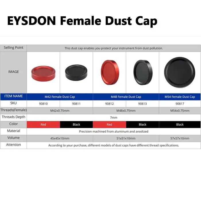 EYSDON entièrement en métal (M42/ M48/ M54x0.75mm) filetage femelle capuchon anti-poussière oculaire