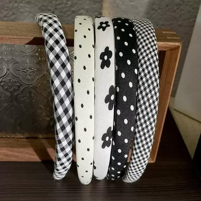 Bandes de cheveux à pois pour femmes, imprimé Floral, cerceau pour filles douces, accessoires pour c