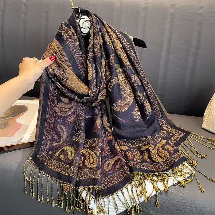 Marque de luxe automne cachemire Pashmina châle dame Wrap chaud hiver foulards Design imprimé femme