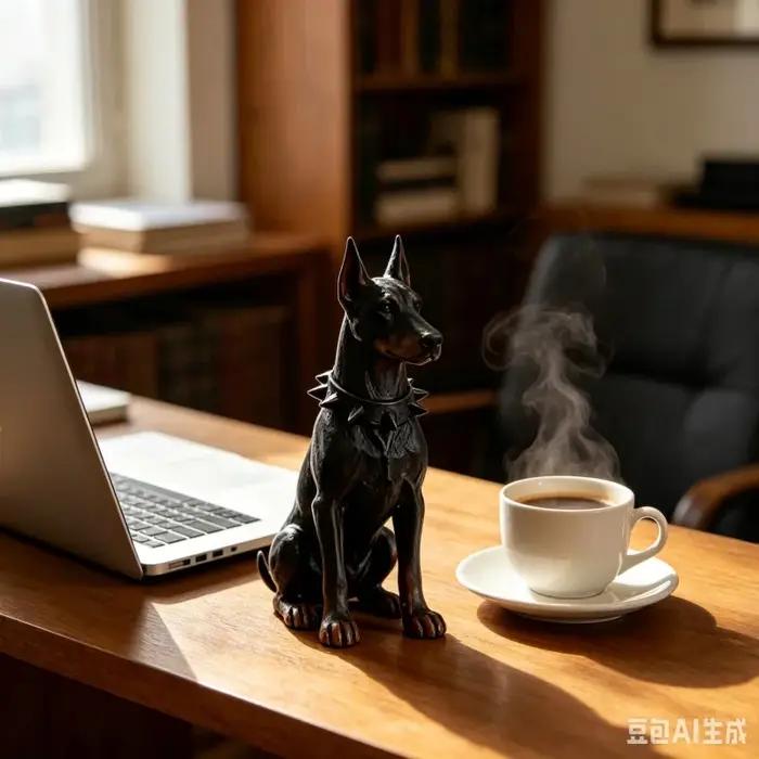 Figurine Doberman Pinscher en plastique pour décoration intérieure et cadeau animalier stylé occasions spéciales