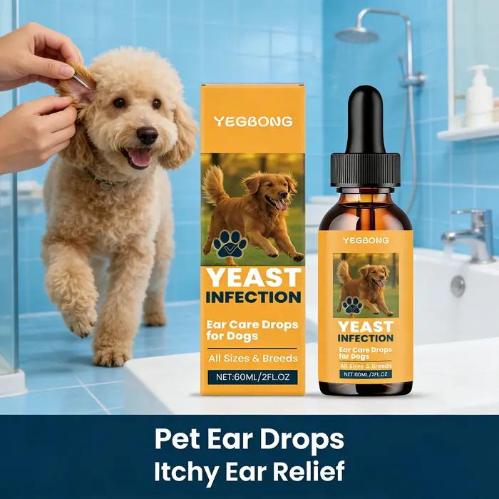 Gouttes auriculaires Yegbong pour chiens – Nettoyant auriculaire pour animaux de compagnie