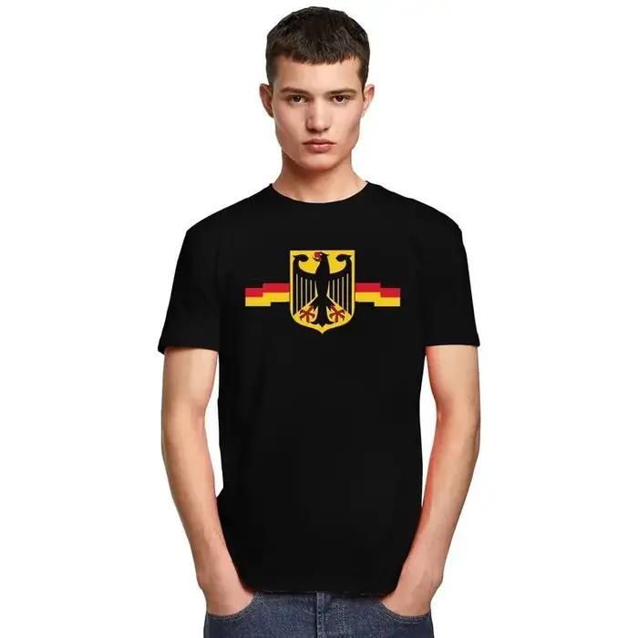 Personnalisé allemand aigle sur bouclier t-shirts pour hommes pur coton t-shirt hauts allemagne drapeau T-shirt t-shirt style décontracté vêtements