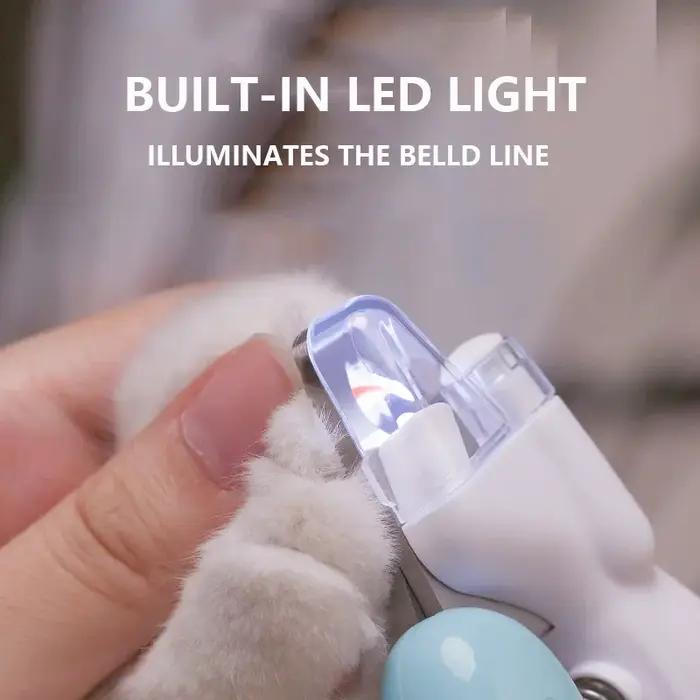 Coupe-ongles professionnel pour animaux de compagnie avec lumière LED ciseaux de toilettage pour griffes