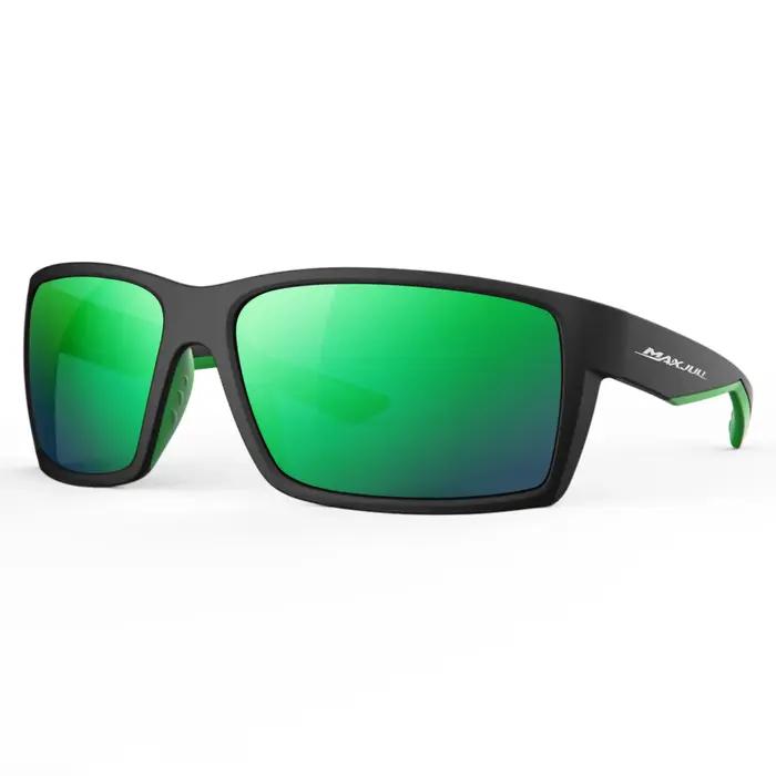 MAXJULI Lunettes de soleil polarisantes rectangulaires d'extérieur pour hommes et femmes
