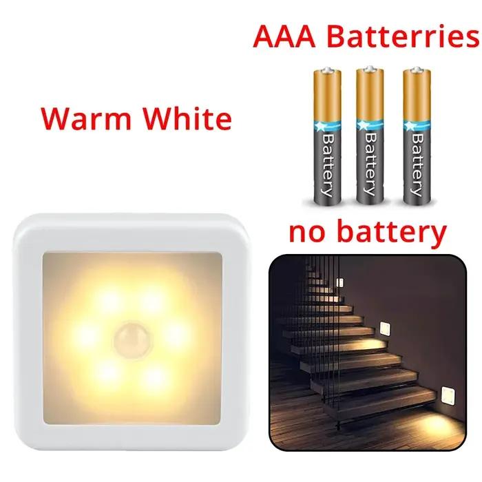 LED veilleuse capteur de mouvement intelligent batterie USB charge actionnée lampe de chevet salon couloir voie toilette
