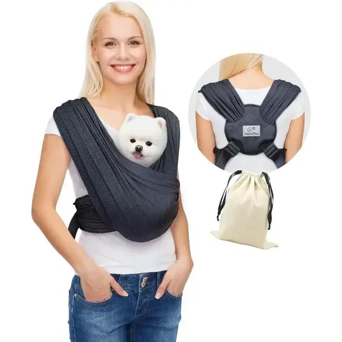 Porte-chien pour petits chiens, face avant, écharpe mains libres pour chat, taille réglable en coton doux