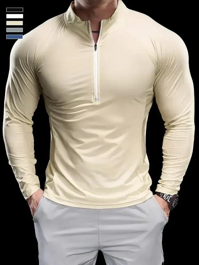 T-shirt de sport pour hommes, hauts de Fitness, de course, d'entraînement, col rond, séchage rapide,
