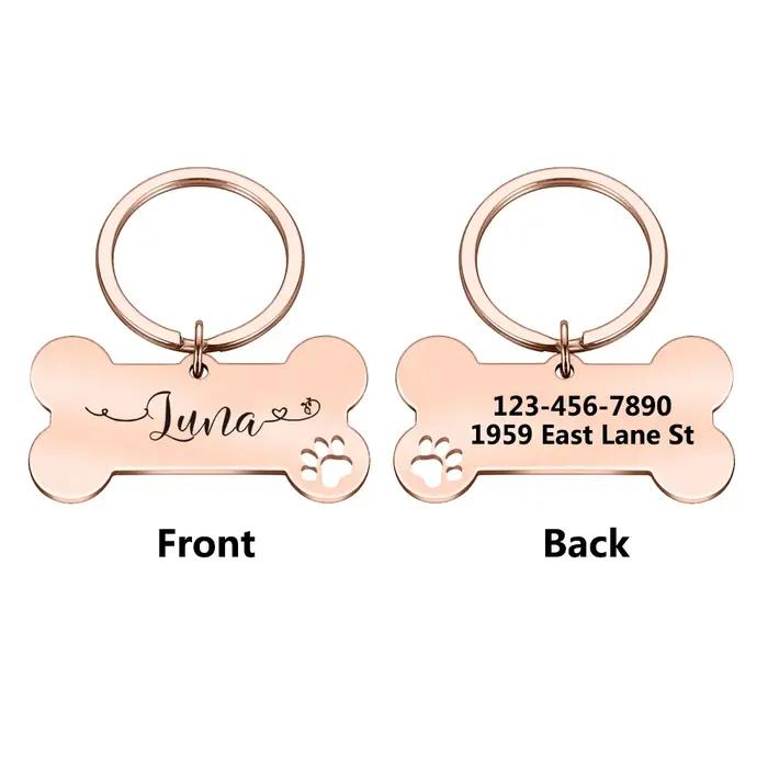 1pc texte personnalisé créatif le nom de l'amour ligne ondulée étiquettes de chien personnalisées collier