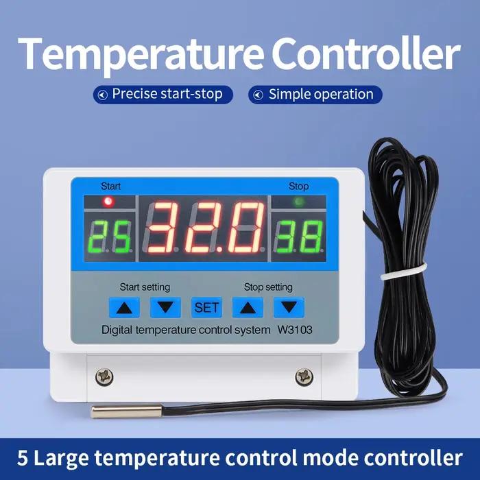 Contrôleur de température numérique 220V Max 5000W Thermostat numérique 30A -19 à 99 ℃ Commutateur