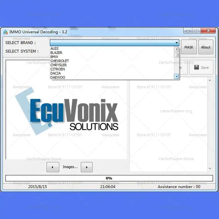 EcuVonix 3.2 décodage universel IMMO V3.2 élimine le code IMMO de la clé d'origine de recode ECU sup