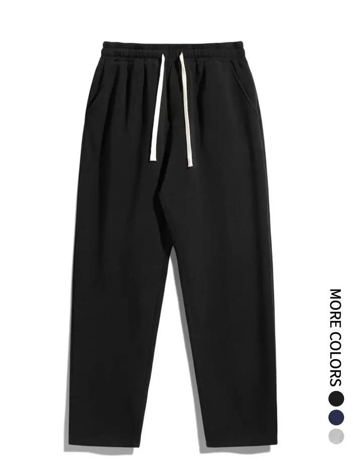 Pantalon de sport à coupe régulière pour homme, pantalon à jambe droite, cordon de serrage, ceinture
