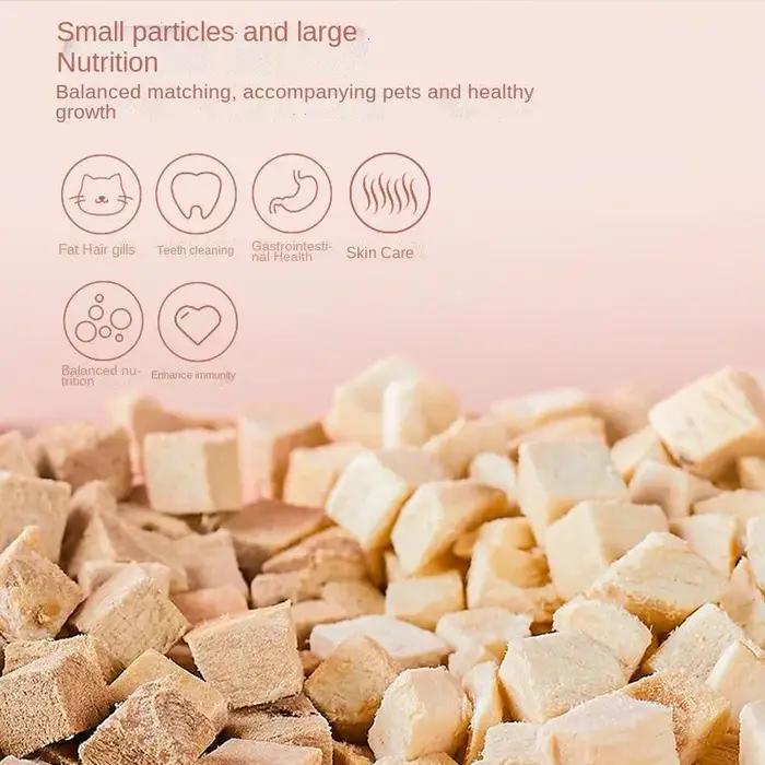 Friandises lyophilisées pour chats et chiens, poitrine de poulet lyophilisée