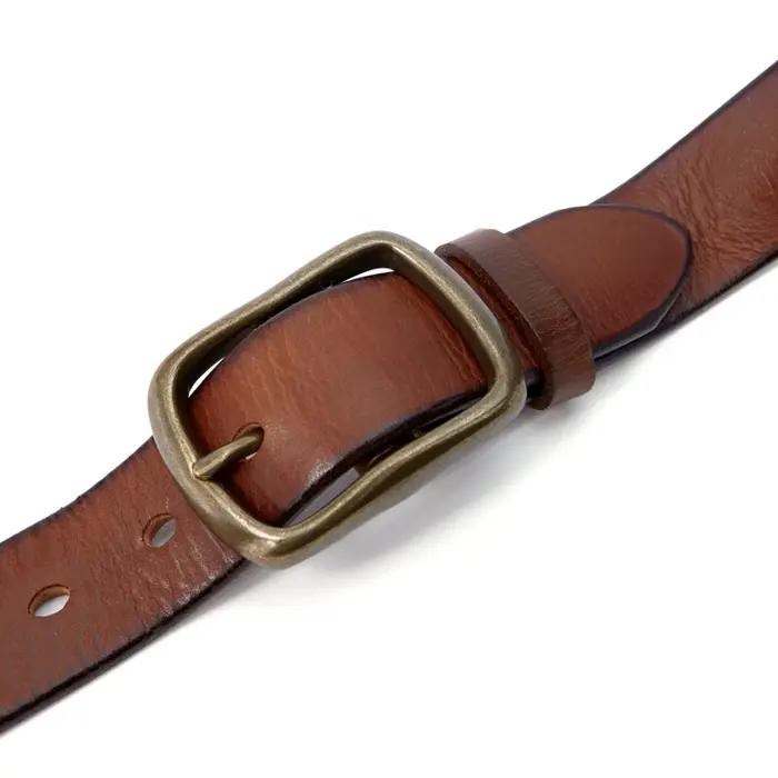 MEDYLA Vintage luxe fait à la main en cuir cuivre boucle homme ceinture peau de vache rétro tout-mat