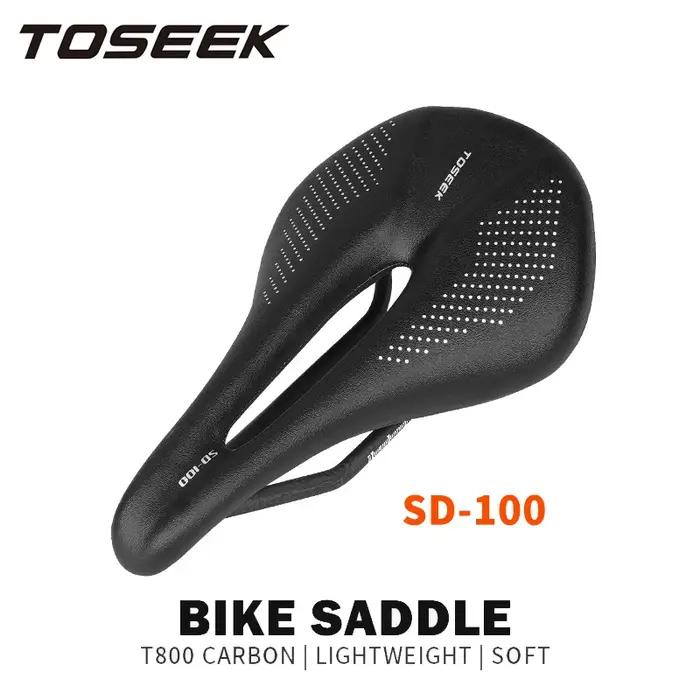 TOSEEK selle entièrement en carbone vtt/route 143/155MM selle de vélo Super léger en cuir coussins e