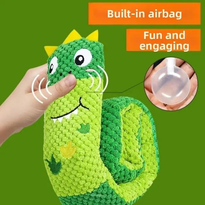 Jouet interactif pour chien en forme de dinosaure