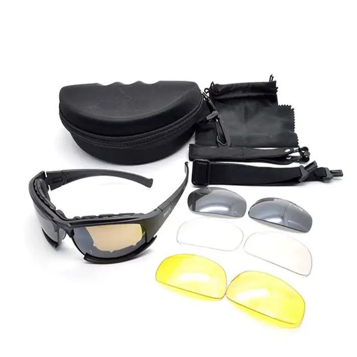 Lunettes Daisy X7 polarisées 4 verres interchangeables pour chasse randonnée cyclisme airsoft armée