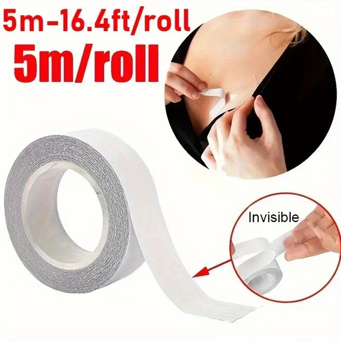 1 rouleau de ruban adhésif double face de haute qualité pour vêtements - Bande autocollante, convient aux robes, offre une fixation sécurisée et un port confortable.