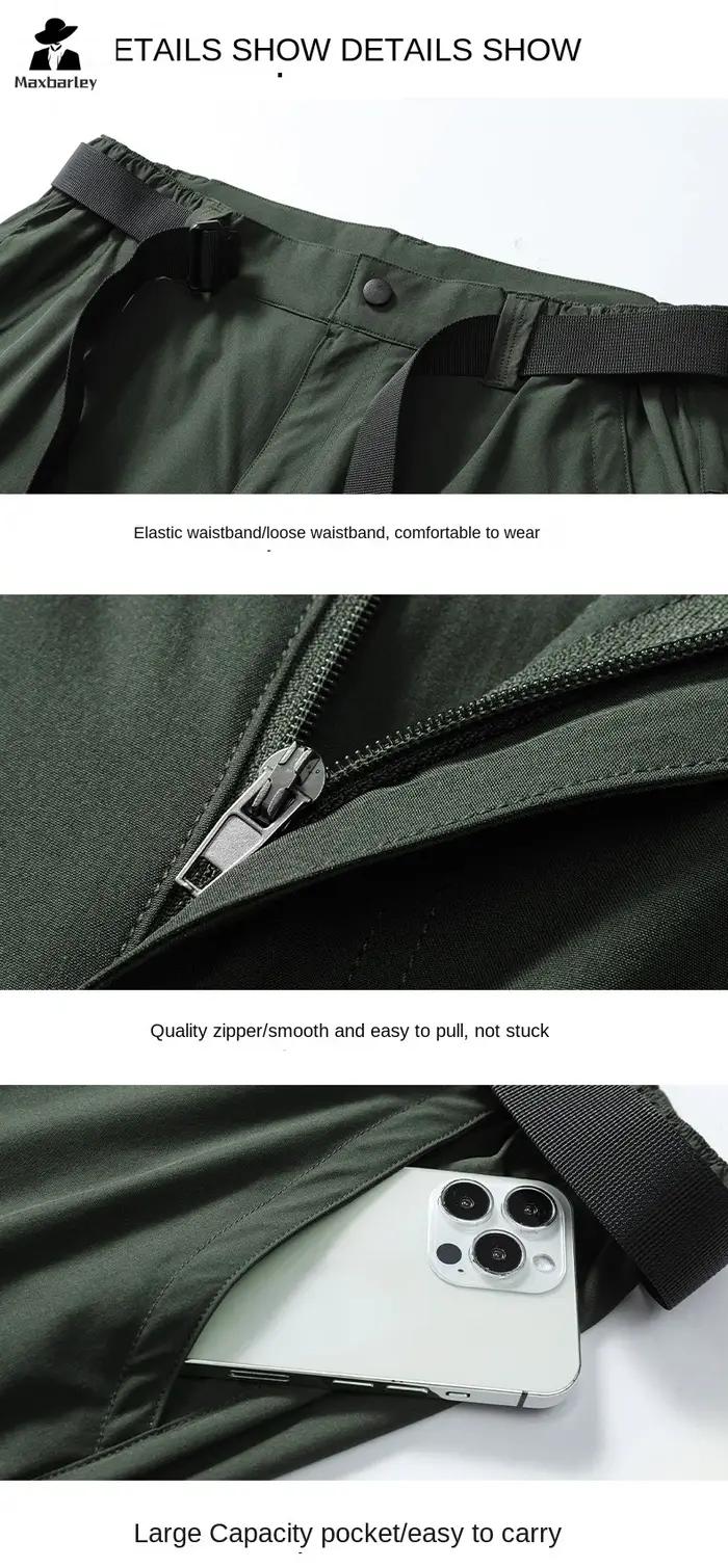 Pantalon cargo printemps 2024 détachable deux sections séchage rapide randonnée escalade homme