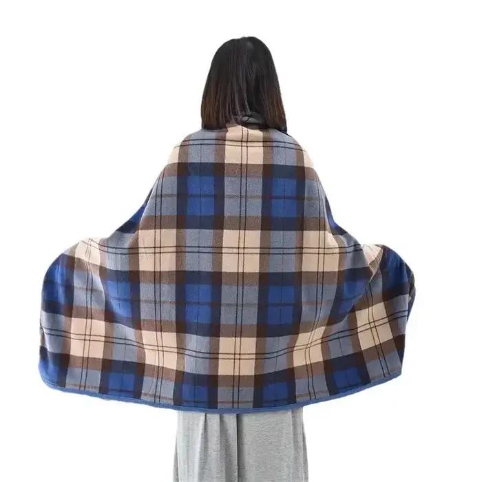 Couverture châle en flanelle coton polyester tricotée pour femmes style fashion multicolore confort bureau détente