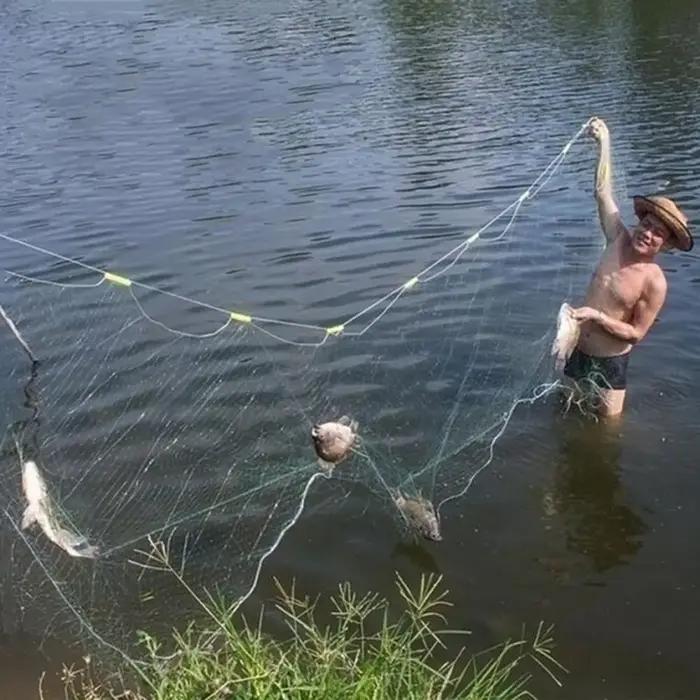 Filet à main en monofilament en nylon pour pêche artisanale grande maille facile à utiliser pour débutants et experts occasions spéciales loisirs pêche professionnelle
