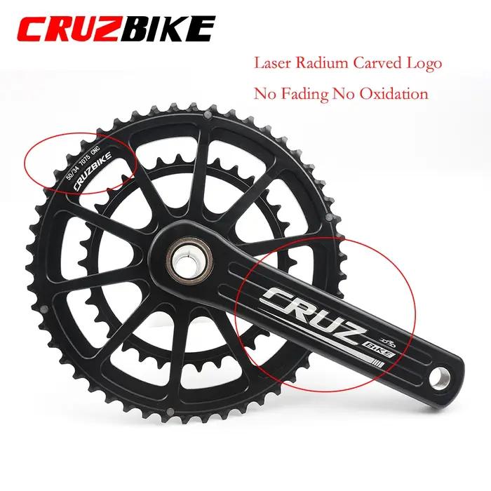 CRMERCEDES-Pédalier de vélo de route pliant à double plateau, vis BB, 155mm, 160mm, 165mm, 170mm, 17