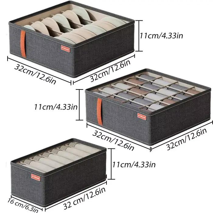 Organisateur de tiroir de placard pour sous-vêtements, vêtements, chaussettes, soutiens-gorge, boîtes de rangement pour pantalons et chaussettes
