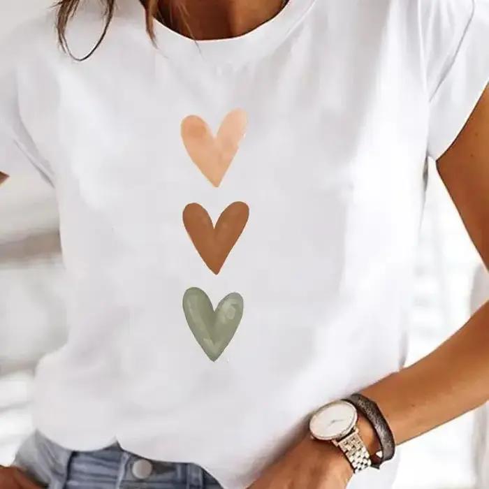 T-shirt col rond femme, humoristique et décontracté, Y2K, années 90