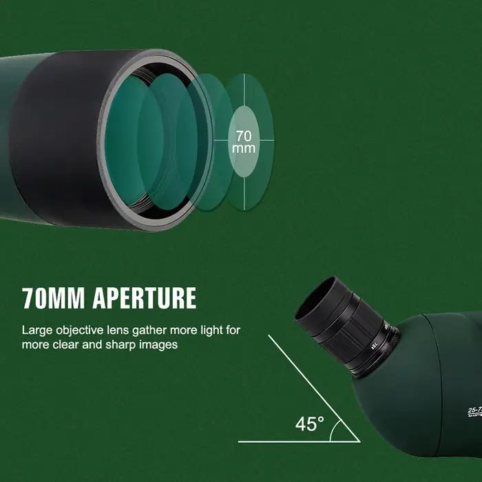 SVBONY 25-75x70 lunette observation puissante zoom monoculaire FMC BAK4 étanche observation oiseaux tir