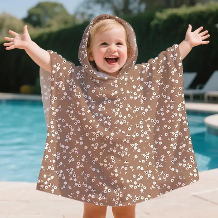 Elinfant 1Pc serviette de plage pour enfants piscine bain peignoir