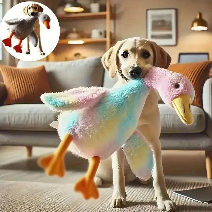 Jouet en peluche canard coloré doux de 50cm pour chats et chiens