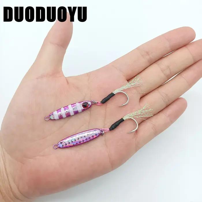 DUODUOYU 1 pièces Micro métal gabarit leurre de pêche 5.5g/30mm Isca appât artificiel avec simple cr
