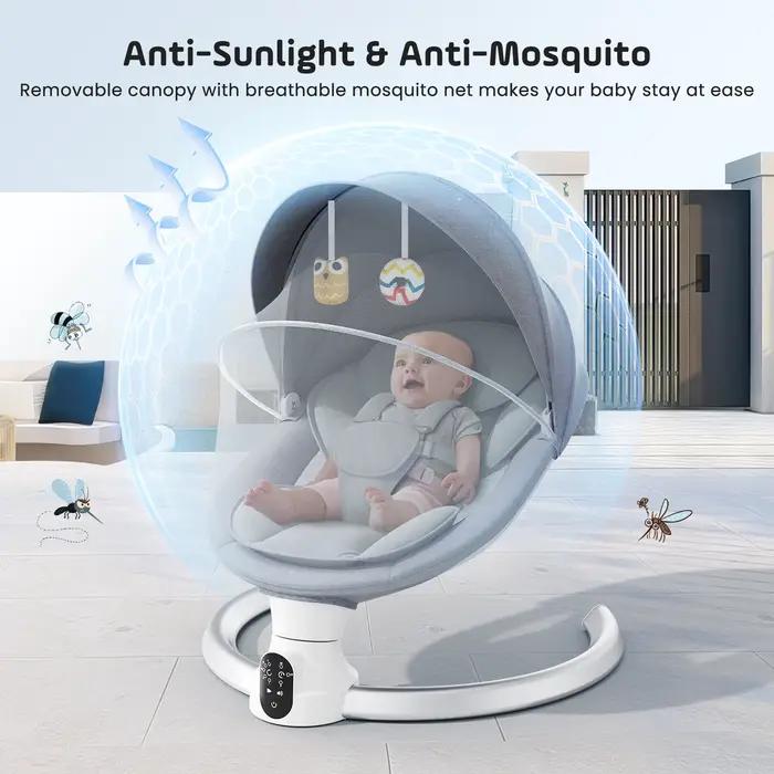 Chaise vide-bébé Bluetooth, agitateur électrique pour bébé, lave-vaisselle à 5 points, avec 5 vitess