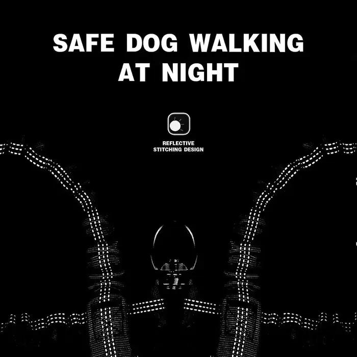 Laisse pour 3 chiens anti-emmêlement robuste avec amortisseur de chocs et poignée amovible pour promenade sécurisée et confortable