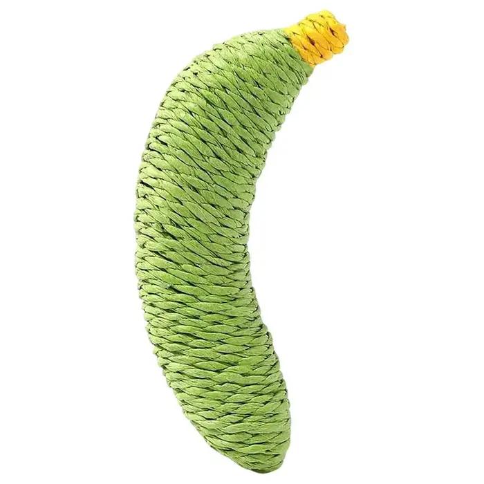 Jouet pour chat en forme de banane, jouet à mâcher en sisal naturel pour petits chiens et chatons, o