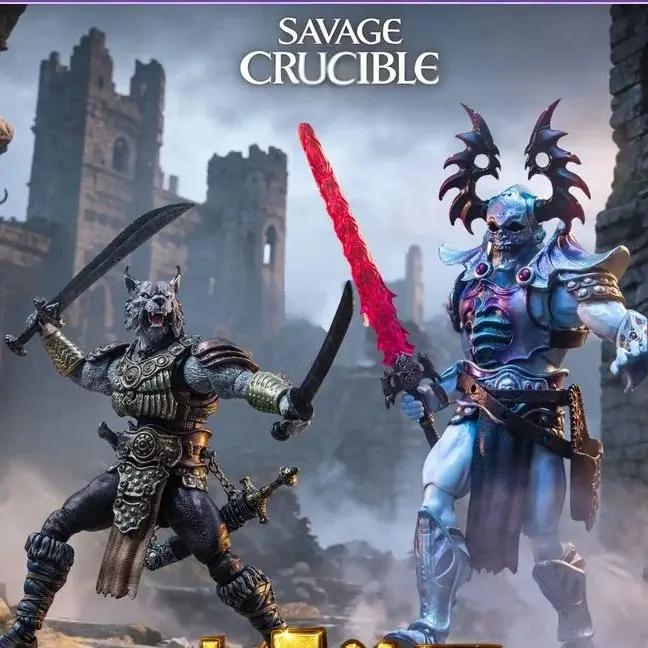 Figurine de collection Arvinger Studios Savage Crucible One modèle de collection avec double épée Lynx pour collectionneurs adultes occasions spéciales